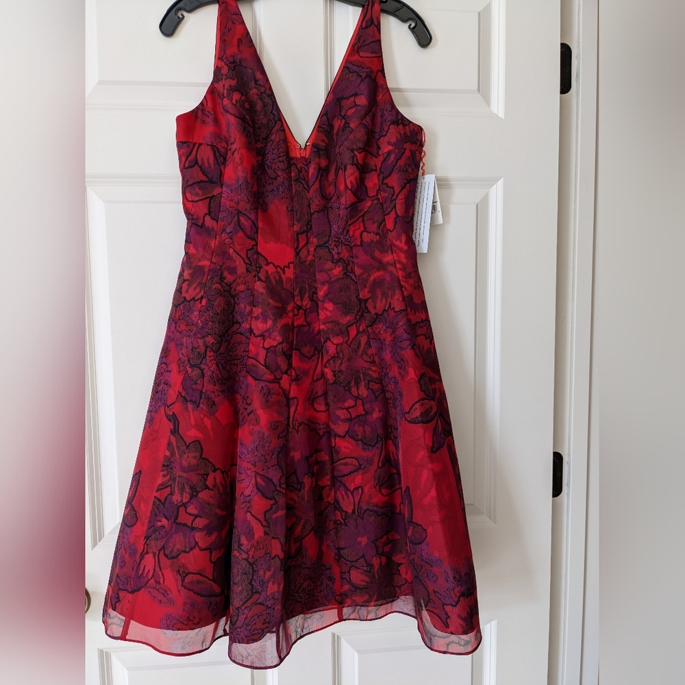 Aidan Mattox dress tulle red Purple pockets mesh formal event wedding NWT